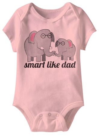 Smart Like Dad Funny Baby Romper Pink Infant Babies Creeper