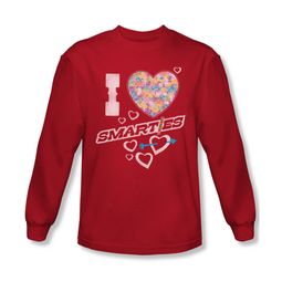Smarties Shirt I Heart Smarties Long Sleeve Red Tee T-Shirt Smarties Shirt I Heart Smarties Long Sleeve Red Tee T-Shirt