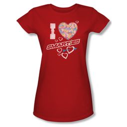 Smarties Shirt Juniors I Heart Smarties Red T-Shirt Smarties Shirt Juniors I Heart Smarties Red T-Shirt