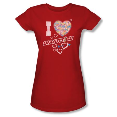 Smarties Shirt Juniors I Heart Smarties Red T-Shirt