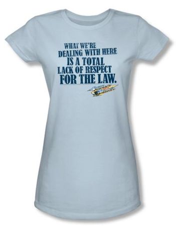 Smokey And The Bandit Juniors T-shirt Lack Of Respect Light Blue Shirt