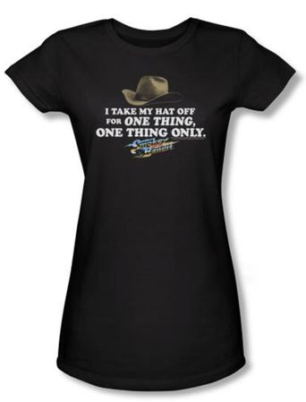 Smokey And The Bandit Juniors T-shirt Movie Hat Black Tee Shirt
