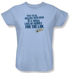 Smokey And The Bandit Ladies T-shirt Lack Of Respect Light Blue Shirt