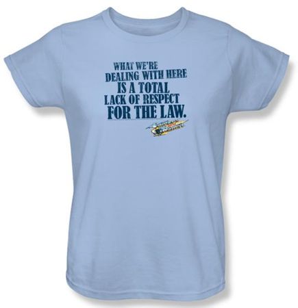 Smokey And The Bandit Ladies T-shirt Lack Of Respect Light Blue Shirt