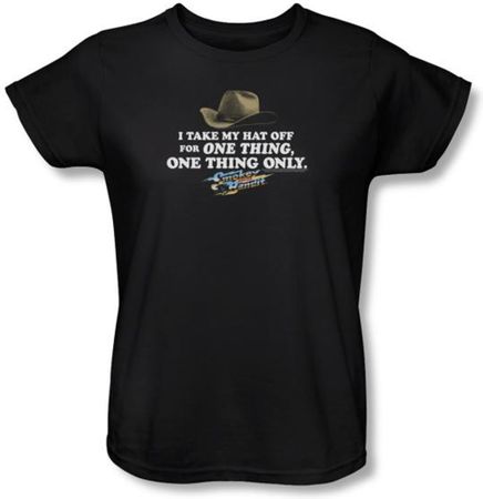 Smokey And The Bandit Ladies T-shirt Movie Hat Black Tee Shirt