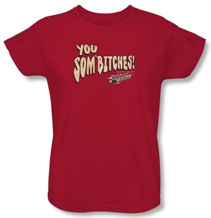 Smokey And The Bandit Ladies T-shirt Movie Sombitch Red Tee Shirt