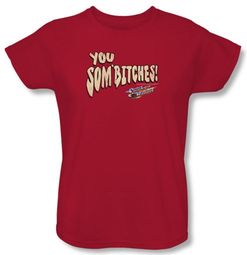 Smokey And The Bandit Ladies T-shirt Movie Sombitch Red Tee Shirt
