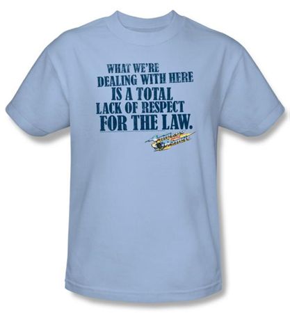 Smokey And The Bandit T-shirt Lack Of Respect Adult Light Blue Shirt
