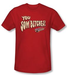 Smokey And The Bandit T-shirt Movie Sombitch Adult Red Slim Fit Shirt