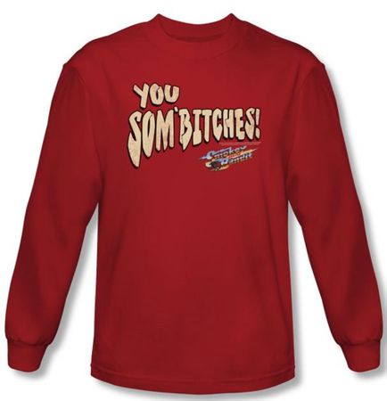Smokey And The Bandit T-shirt Sombitch Adult Red Long Sleeve Tee Shirt