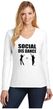 Social Distance Dance Ladies Long Sleeve V-Neck T-Shirt
