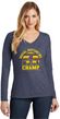 Social Distancing Champ Ladies Long Sleeve V-Neck T-Shirt