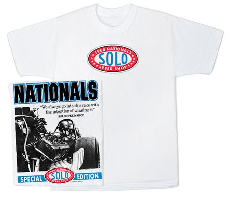 Solo Speed Shop T-Shirt - 1968 Nationals Classic Car Adult Tee Shirt