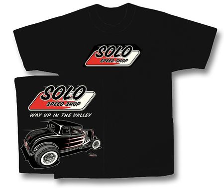 Solo Speed Shop T-Shirt - '32 Ford Classic Adult Black Tee Shirt