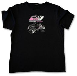Solo Speed Shop T-Shirt -'32 Ford Girls Love Hot Rods Ladies Black Tee Solo Speed Shop T-Shirt -'32 Ford Girls Love Hot Rods Ladies Black Tee