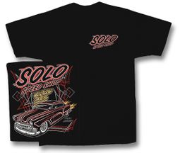 Solo Speed Shop T-Shirt - Chevy Kustom Classic Car Black Tee Shirt Solo Speed Shop T-Shirt - Chevy Kustom Classic Car Black Tee Shirt