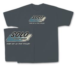 Solo Speed Shop T-Shirt - Distressed Logo Classic Charcoal Tee Shirt Solo Speed Shop T-Shirt - Distressed Logo Classic Charcoal Tee Shirt