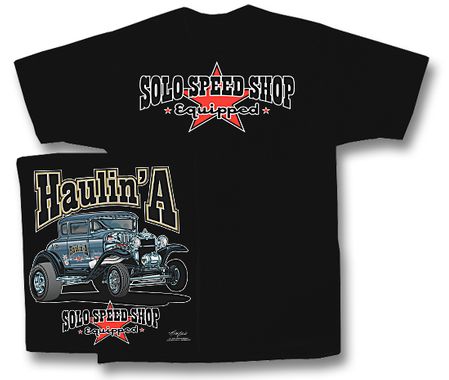 Solo Speed Shop T-Shirt - Speed Haulin Classic Car Adult Tee Shirt