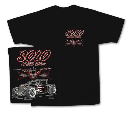 Solo Speed Shop T-Shirts - Hot Rod Truck Classic Black Tee Shirts
