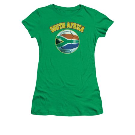 South Africa Soccer Futbol Shirt Juniors Kelly Green Tee T-Shirt