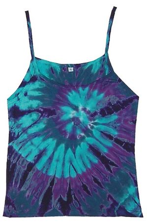 Spiral Blue Ladies Adult Tie Dye Tank Top