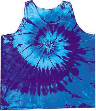 Spiral Pattern Mens Adult Blue Tie Dye Tank Top Tank