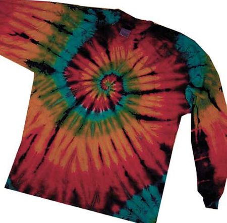 Spiral Rainbow Pattern Adult Unisex Tie Dye Long Sleeve Shirt