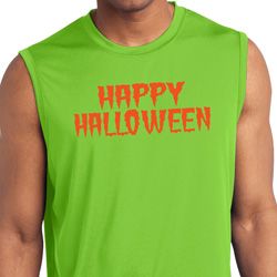 Spooky Happy Halloween Dry Wicking Sleeveless Shirt Spooky Happy Halloween Dry Wicking Sleeveless Shirt
