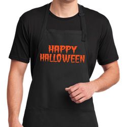 Spooky Happy Halloween Full Length Apron with Pockets Spooky Happy Halloween Full Length Apron with Pockets