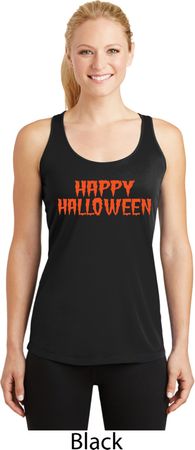 Spooky Happy Halloween Ladies Dry Wicking Racerback