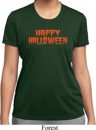 Spooky Happy Halloween Ladies Dry Wicking T-shirt