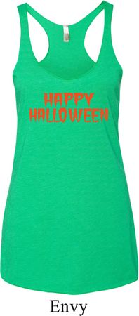 Spooky Happy Halloween Ladies Tri Blend Racerback