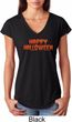 Spooky Happy Halloween Ladies Tri Blend V-neck