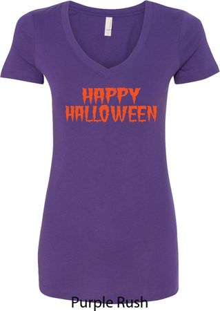 Spooky Happy Halloween Ladies V-Neck