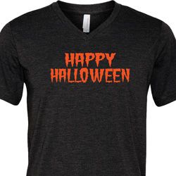 Spooky Happy Halloween Tri Blend V-neck Spooky Happy Halloween Tri Blend V-neck