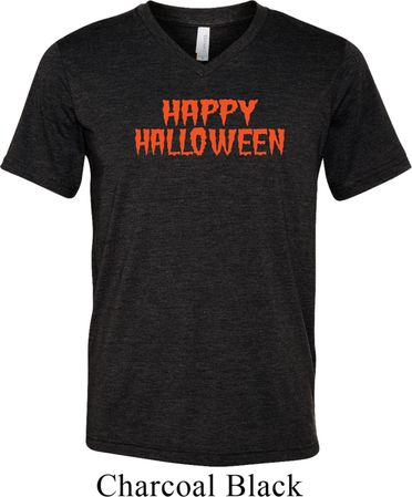 Spooky Happy Halloween Tri Blend V-neck