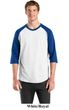 Sport Tek 3/4 Raglan Shirt Baseball Jersey Colorblock Tee T-Shirt