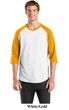 Sport Tek 3/4 Raglan Shirt Baseball Jersey Colorblock Tee T-Shirt