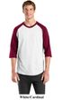 Sport Tek 3/4 Raglan Shirt Baseball Jersey Colorblock Tee T-Shirt