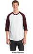 Sport Tek 3/4 Raglan Shirt Baseball Jersey Colorblock Tee T-Shirt