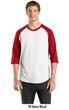 Sport Tek 3/4 Raglan Shirt Baseball Jersey Colorblock Tee T-Shirt