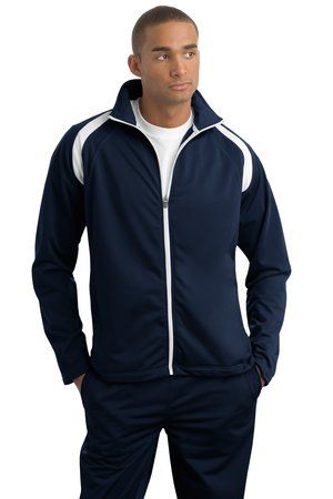 SportTek Tricot Track Jacket Athletic Outerwear