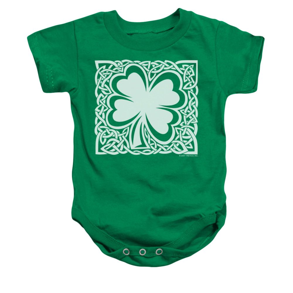 St. Patrick's Day Baby Romper Celtic Clover Kelly Green Infant Babies