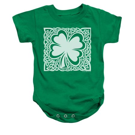 St. Patrick's Day Baby Romper Celtic Clover Kelly Green Infant Babies Creeper