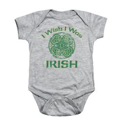 St. Patrick's Day Baby Romper Irish Wish Athletic Heather Infant Babies Creeper St. Patrick's Day Baby Romper Irish Wish Athletic Heather Infant Babies Creeper