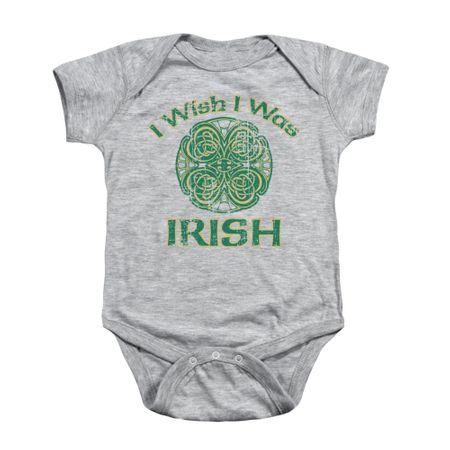 St. Patrick's Day Baby Romper Irish Wish Athletic Heather Infant Babies Creeper