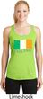 St Patrick's Day Distressed Ireland Flag Ladies Dry Wicking Racerback