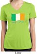 St Patrick's Day Distressed Ireland Flag Ladies Dry Wicking V-neck