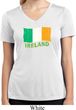 St Patrick's Day Distressed Ireland Flag Ladies Dry Wicking V-neck
