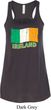 St Patrick's Day Distressed Ireland Flag Ladies Flowy Racerback Tank